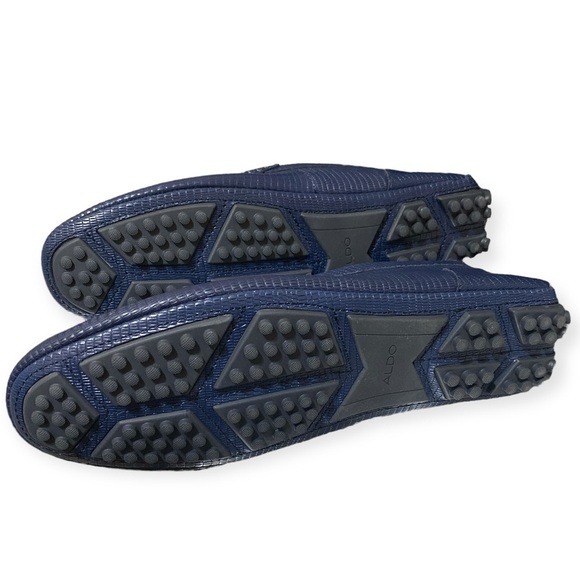 ALDO Davinch Lizard Embossed Loafer Driving Shoe Navy Blue Size 11…Normcore - Picture 15 of 16